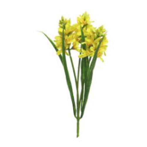 Flores e Arvores Artificiais: Pico Jacinto Elly c/Folhas 31cm Amarelo